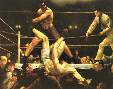 Figure 14. Dempsey et Firpo, 1924, Georges Bellows. Huile sur toile, 130 x 200 cm env., Whitney Museum of American Art, New York.